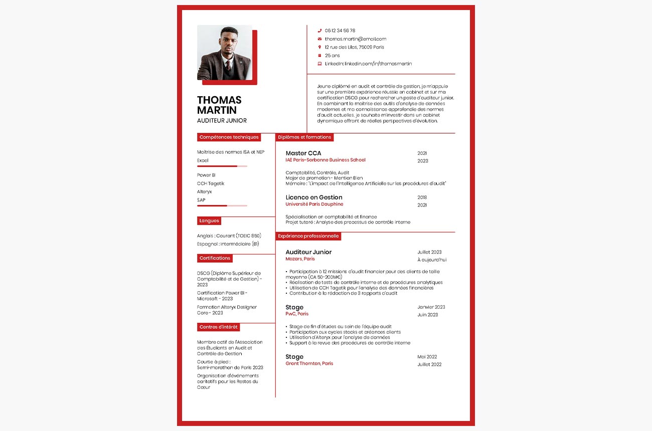 cv auditeur